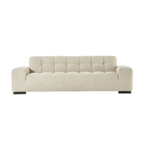 Wohnli Möbelsuche - Gerades 4-Sitzer-Sofa aus beige meliertem Strukturstoff