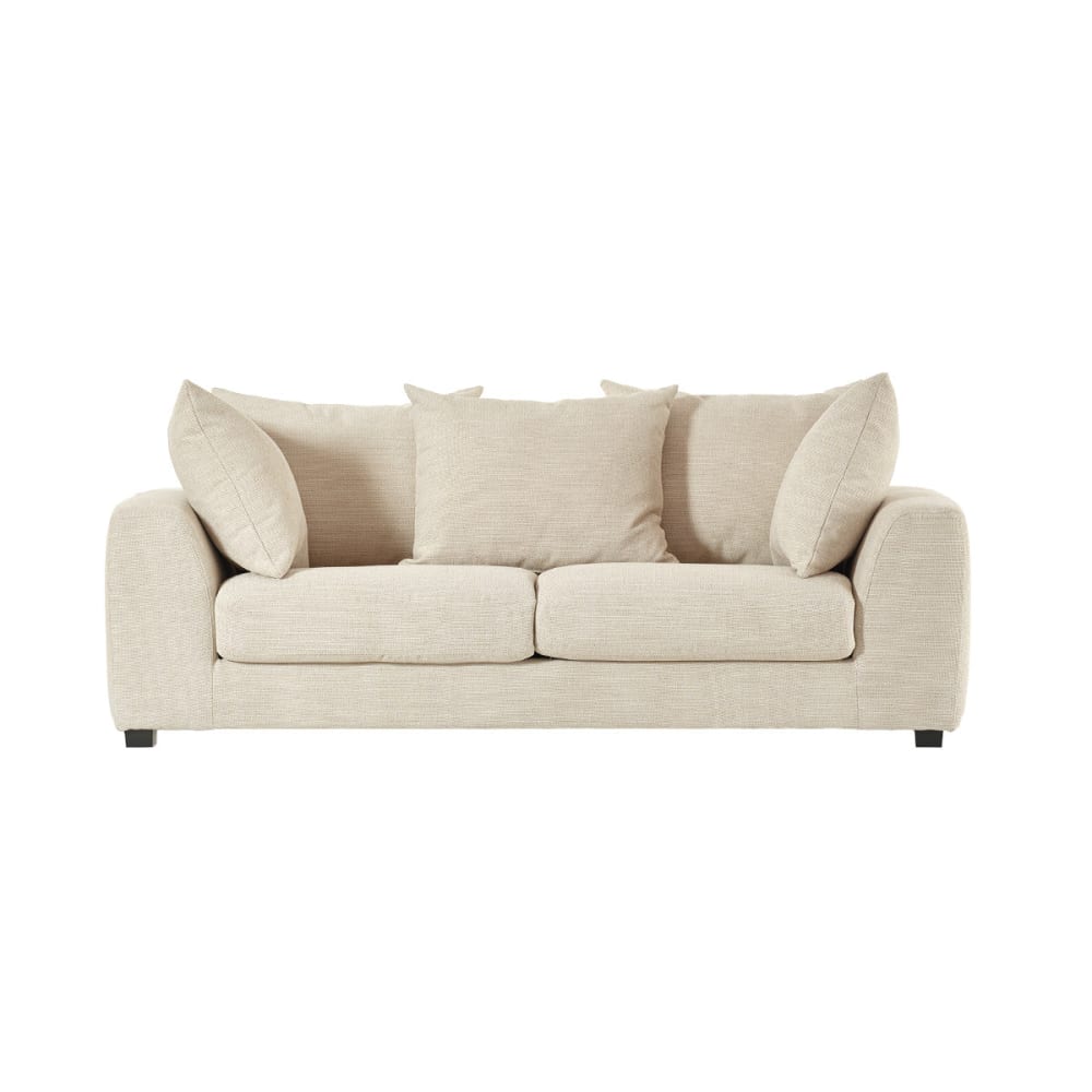 Wohnli Möbelsuche - Gerades 3-Sitzer-Sofa mit Liegefunktion aus meliertem