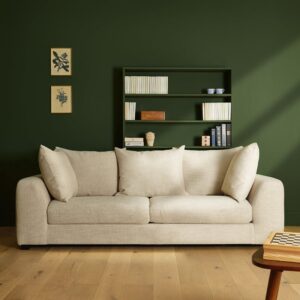wohnli-moebel-suche-M26077631-1 Gerades 4-Sitzer-Rechtssofa aus beige meliertem Strukturstoff 238x82x102cm Stoff Beige BERAH GETAH Sofas und Sessel Sofas 2-Sitzer-Sofas & 3-Sitzer-Sofas