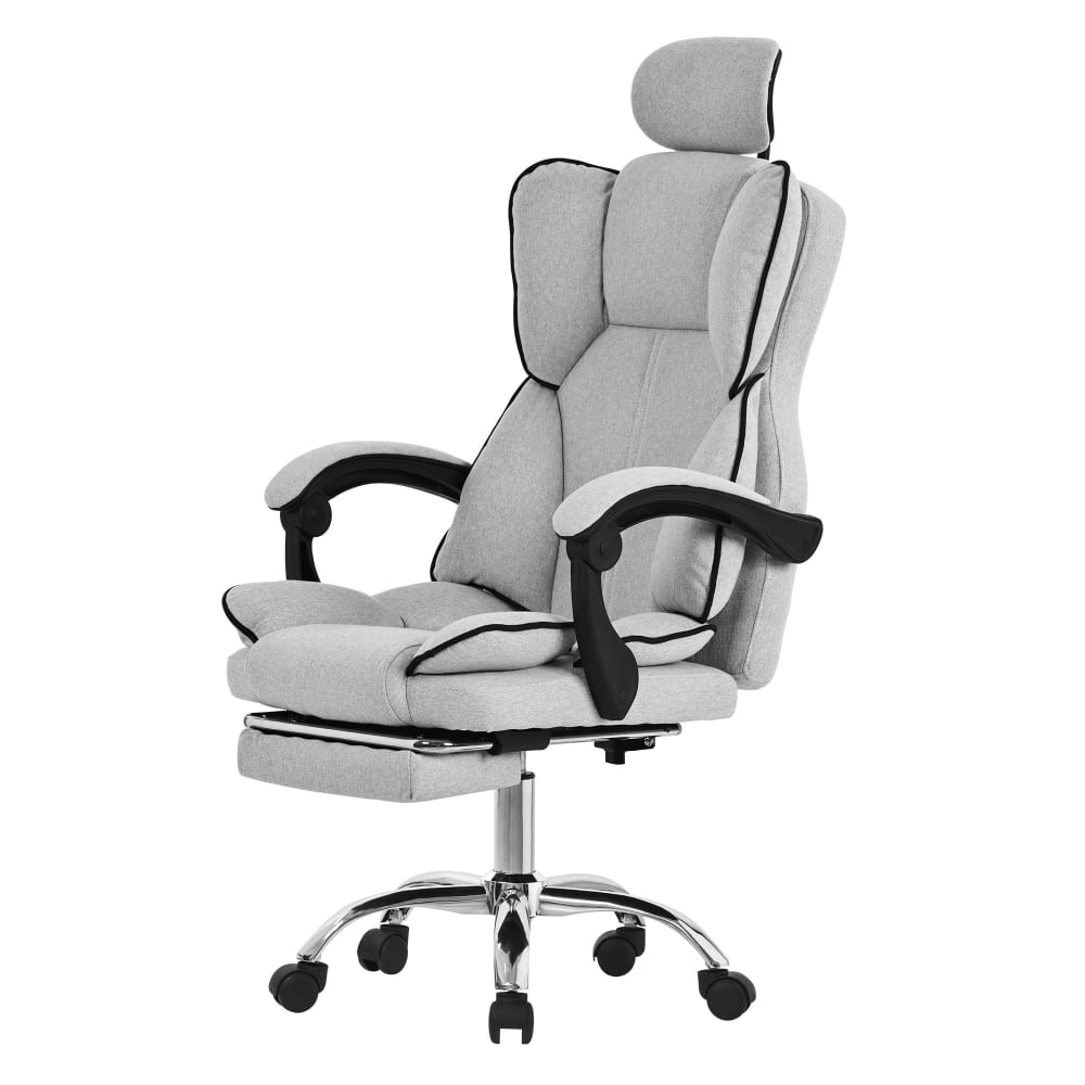 Wohnli Möbelsuche - Bürostuhl Hellgrau ergonomisch hoher Rückenlehne Rollen verstellbar