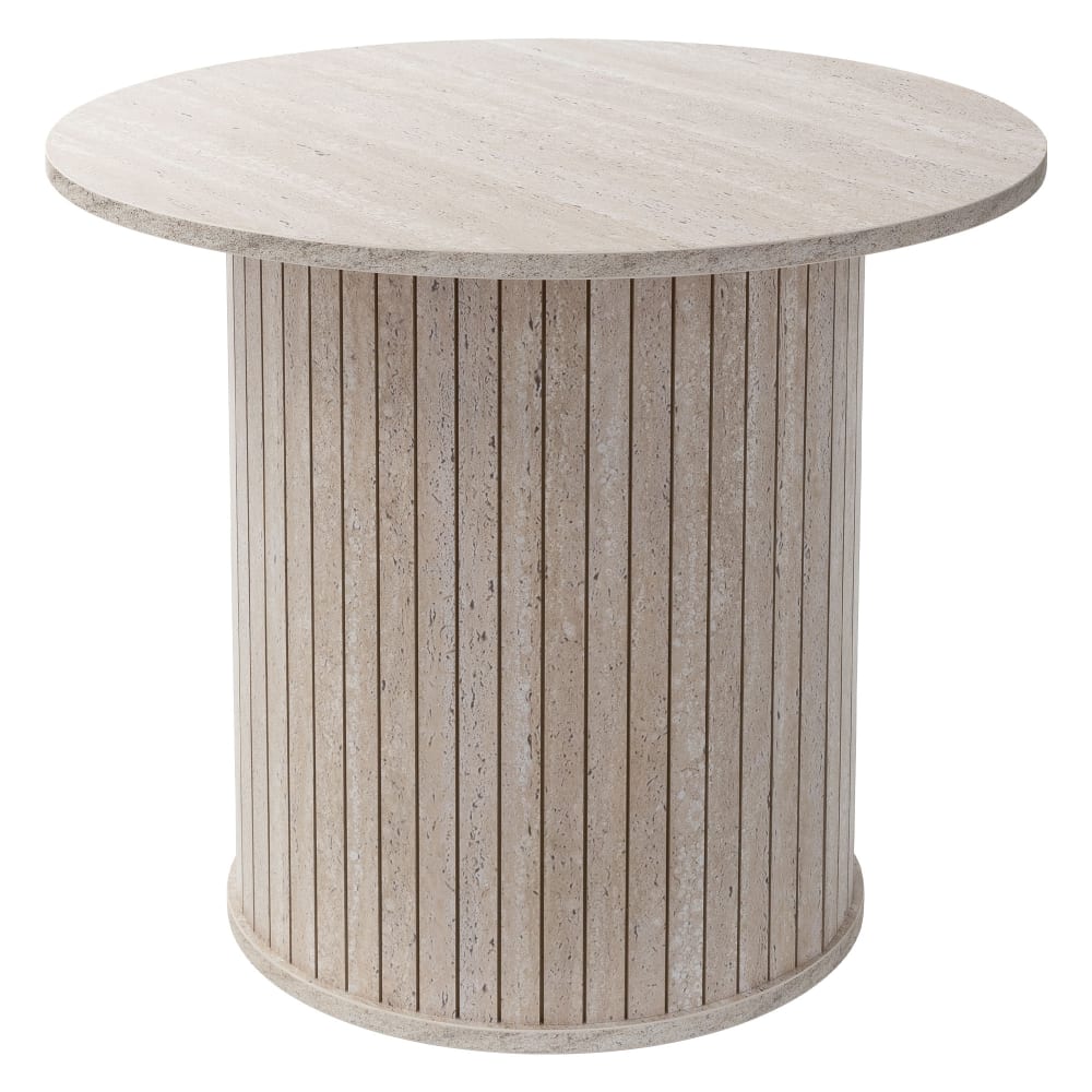 Wohnli Möbelsuche - Couchtisch rund Ø60 x 50 cm Stein-Optik Beige
