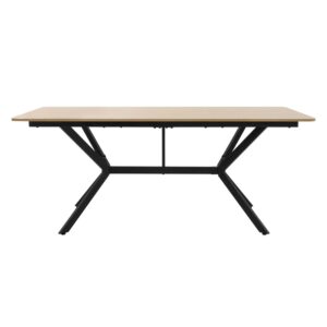 Esstisch aus MDF Hellbraun 180x80x75 cm Rechteckig für 6 Personen 180x75x80cm Spanplatte Braun ML-Design Möbel Esszimmermöbel Esstische