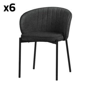 wohnli-moebel-suche-M26078821 Wohnli Möbelsuche - Esszimmerstühle 6er Set Anthrazit mit Stoffbezug und Metallbeinen