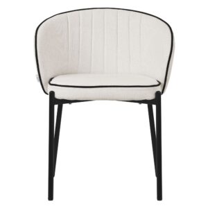 Esszimmerstühle 4er Set Beige mit Stoffbezug und Metallbeinen 59x75x60cm PES - Polyester Beige ML-Design Möbel Esszimmermöbel Stühle