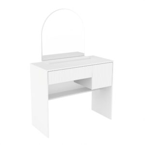 wohnli-moebel-suche-M26078934 Wohnli Möbelsuche - Schminktisch aus MDF mit Spiegel und 2 Schubladen 90x40x135 cm