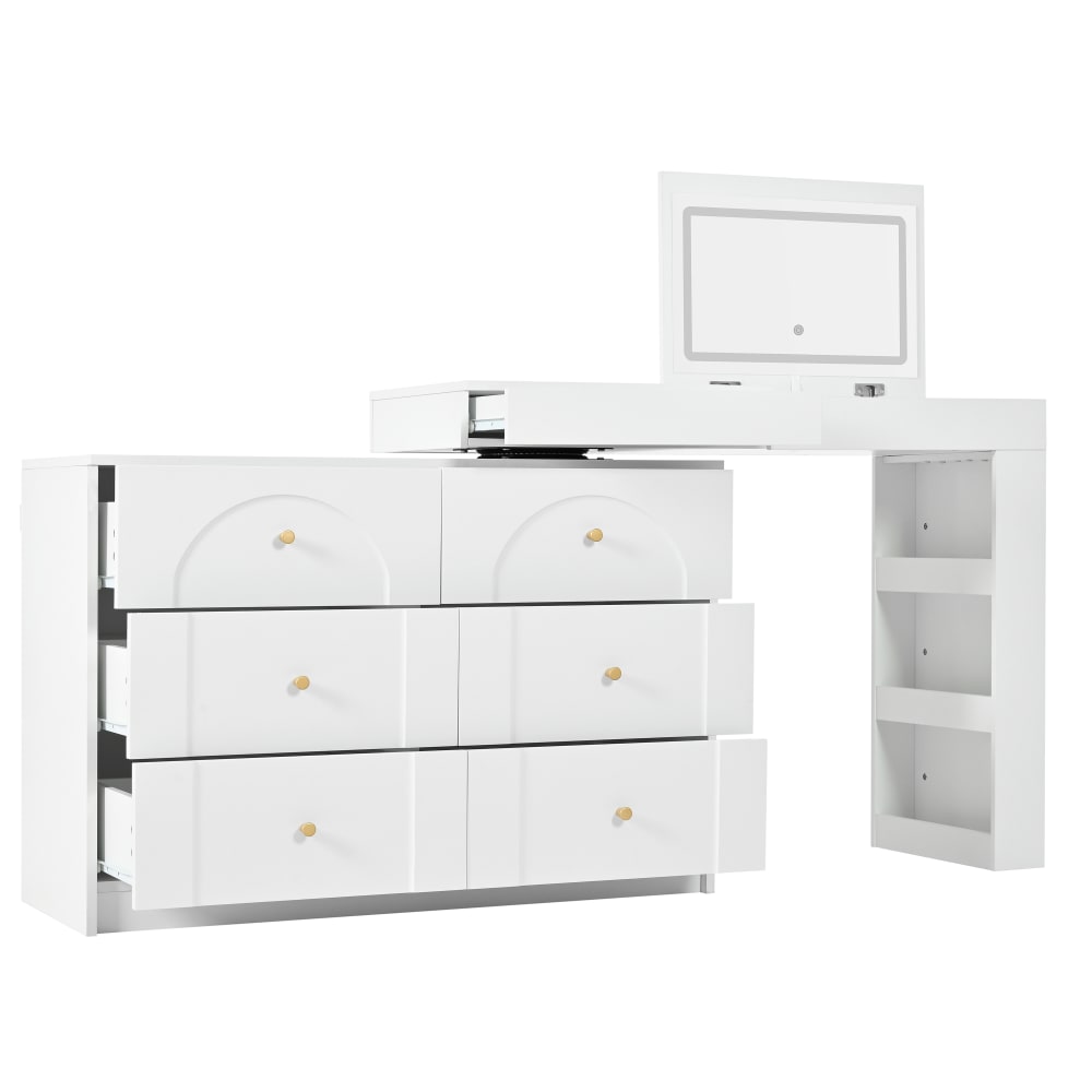 wohnli-moebel-suche-M26078936 Wohnli Möbelsuche - Schminktisch aus Spanplatte mit LED-Spiegel 105x40x80 cm