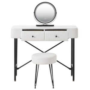 Wohnli Möbelsuche - Schminktisch mit LED-Spiegel und Hocker 100x40x120 cm