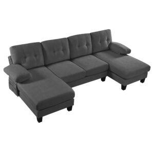 Wohnli Möbelsuche - Ecksofa aus Chenille mit Chaiselongues 268x128x84 cm