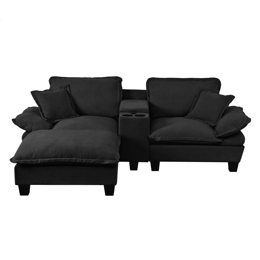 Wohnli Möbelsuche - Ecksofa aus Chenille mit USB und Stauraum 224x155x90 cm