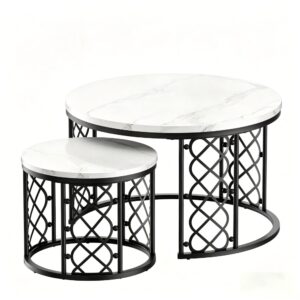 Wohnli Möbelsuche - Couchtisch-Set  aus Metall mit MDF-Tischplatte
