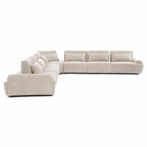 Modulares 7-Sitzer-Ecksofa mit verstellbarer Rückenlehne weiß 449x82x449cm PES - Polyester Weiß Oviala Sofas und Sessel Sofas Ecksofas