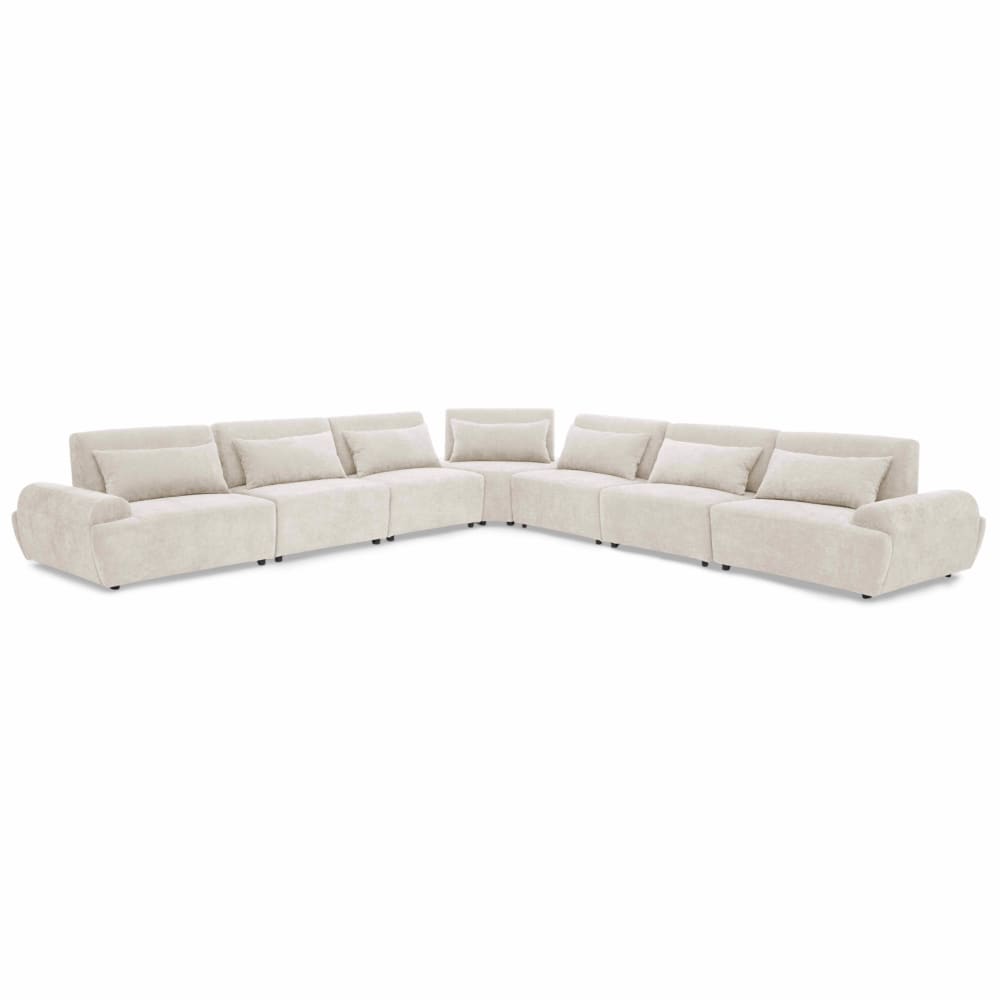 Wohnli Möbelsuche - Modulares 7-Sitzer-Ecksofa mit verstellbarer Rückenlehne weiß