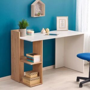 Skandinavischer Schreibtisch 122 cm 122x75x122cm Holz Weiß MSO Möbel Büromöbel Schreibtische