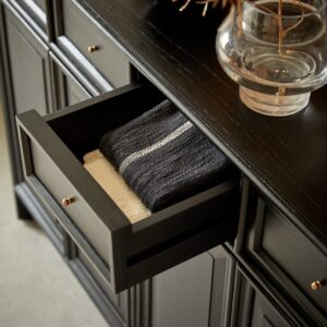 wohnli-moebel-suche-M26080273-1 Buffet aus Mindi 120 cm 120x85x41cm Holz Schwarz Tikamoon Möbel Esszimmermöbel Vitrine und Vitrinenschrank