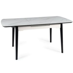 Wohnli Möbelsuche - Ausziehbarer Designertisch in weißer Marmoroptik