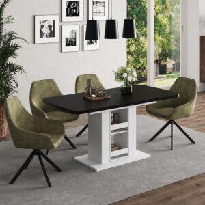 wohnli-moebel-suche-M26080790-1 Esstisch Schwarz/Weiß 120x76cm 120x76x80cm Spanplatte Schwarz Vicco Möbel Esszimmermöbel Esstische