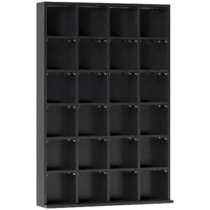 Wohnli Möbelsuche - Meuble rangement multimédia 24 compartiments en bois noir