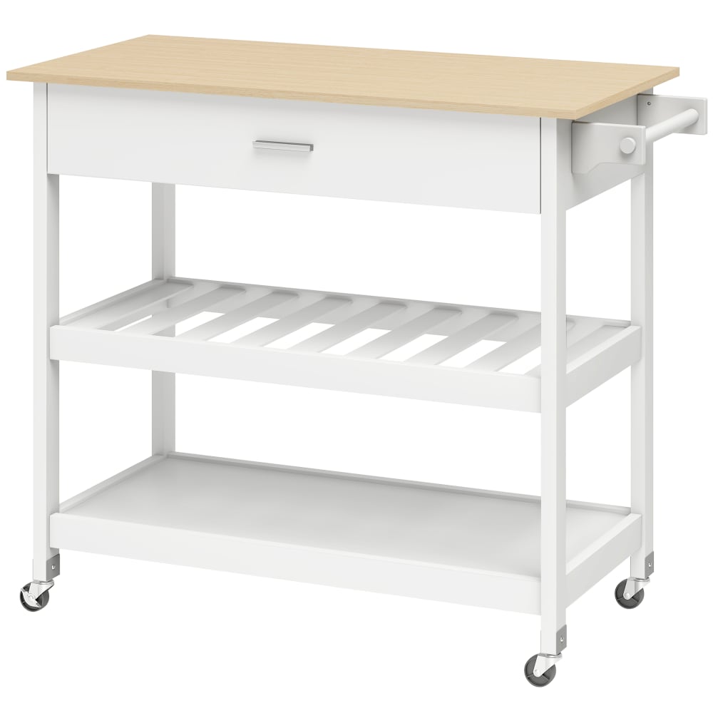 wohnli-moebel-suche-M26084678 Wohnli Möbelsuche - Desserte de cuisine sur roulettes tiroir étagères bois blanc