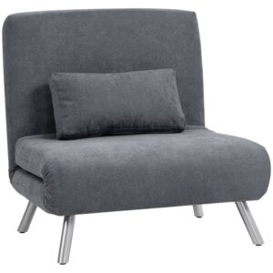 Wohnli Möbelsuche - Fauteuil convertible 1 place oreiller assise large flanelle neige gris