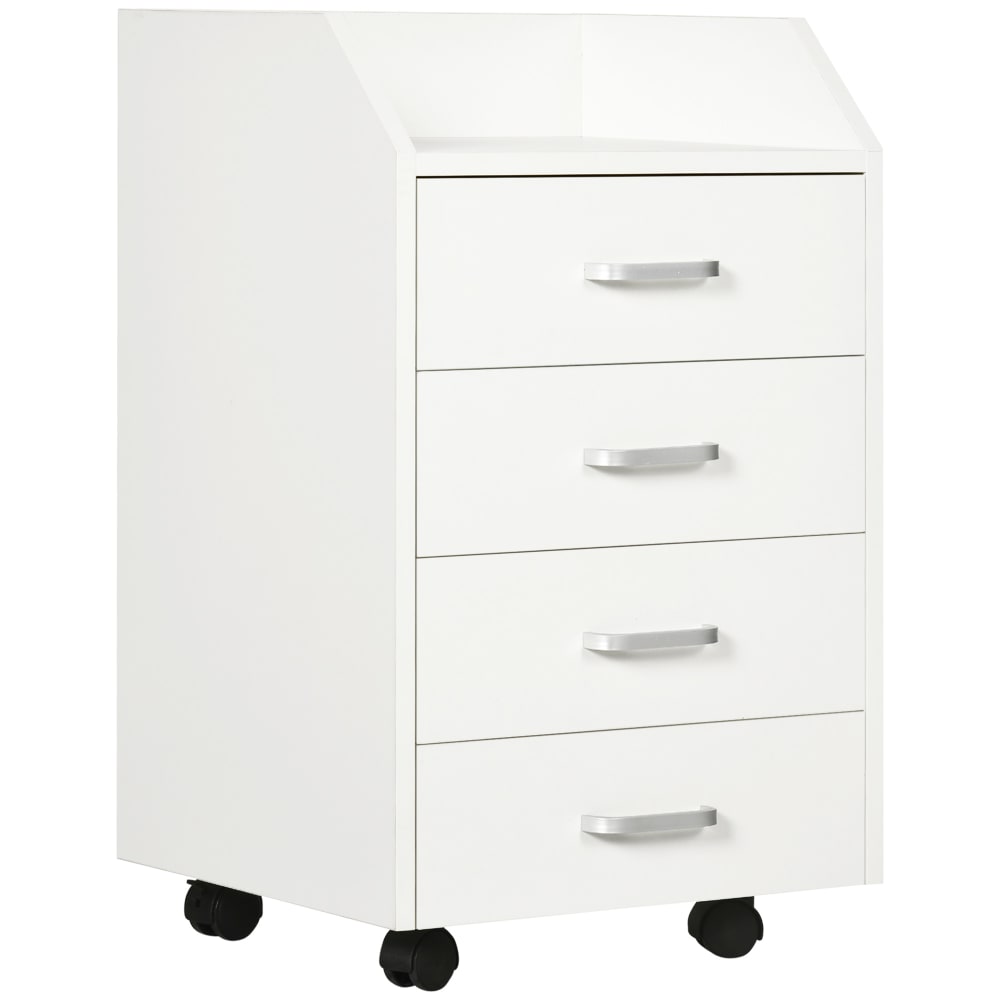 wohnli-moebel-suche-M26084716 Wohnli Möbelsuche - Caisson de bureau sur roulettes 4 tiroirs coulissants bois blanc