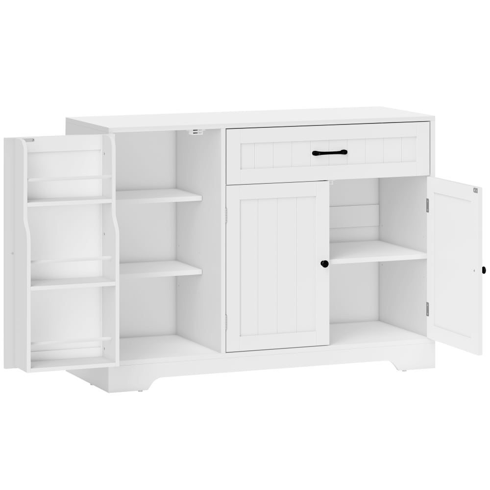 Wohnli Möbelsuche - Buffet cuisine moderne rangement tiroir et étagères bois blanc