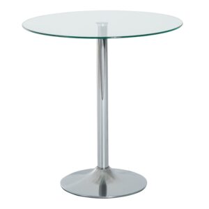 wohnli-moebel-suche-M26084729 Wohnli Möbelsuche - Table à manger ronde pour 2 personnes plateau en verre trempé argenté