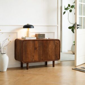 wohnli-moebel-suche-M26084786-1 Buffetschrank aus massivem Mangoholz mit 2 Türen 40x65x110cm Holz Braun Nordlys Möbel Esszimmermöbel Sideboards, Highboards & niedrige Anrichten