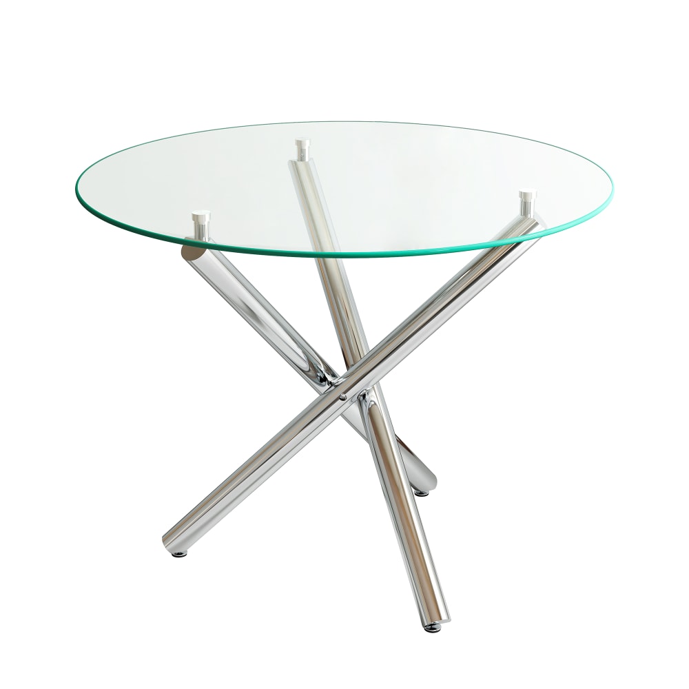 wohnli-moebel-suche-M26085661 Wohnli Möbelsuche - Runder Esstisch Glas Metallbeine für 2-4 Personen 80 cm