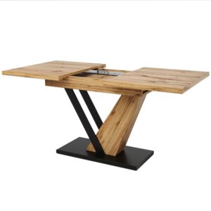 wohnli-moebel-suche-M26085662 Wohnli Möbelsuche - Ausziehtisch Holzmaserung Metallbeine 120/160 cm Holzoptik