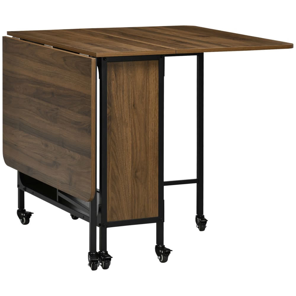 wohnli-moebel-suche-M26085668 Wohnli Möbelsuche - Klappbarer Esstisch mit Rollen und Ablage für 6 Personen 130 cm Braun