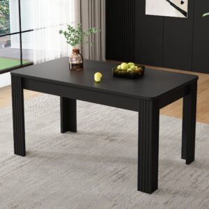 wohnli-moebel-suche-M26085675-1 Esstisch modern rechteckig mit 4 Beinen aus Spanplatte Schwarz 116x75x65cm Spanplatte Schwarz MODFU Möbel Esszimmermöbel Esstische