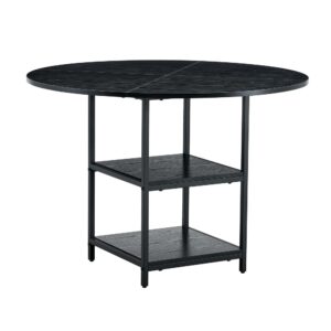 wohnli-moebel-suche-M26085682 Wohnli Möbelsuche - Runder Esstisch mit 2 Ablagen Metall 107 cm