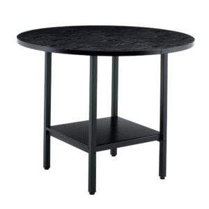 wohnli-moebel-suche-M26085684 Wohnli Möbelsuche - Runder Esstisch mit Ablage 100x77 cm Schwarz