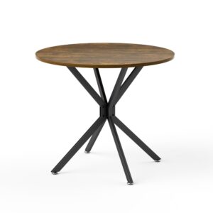 wohnli-moebel-suche-M26085687 Wohnli Möbelsuche - Runder Esstisch mit Metallbeinen platzsparend 90 cm Braun-Schwarz