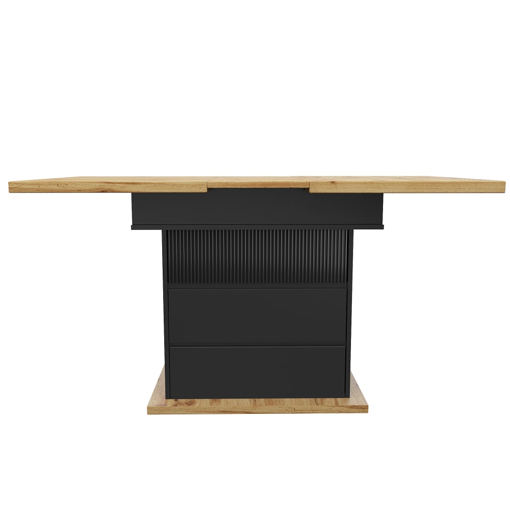 wohnli-moebel-suche-M26085697 Wohnli Möbelsuche - Ausziehbarer Esstisch mit Stauraum und Ablagen 110-140x80 cm Schwarz
