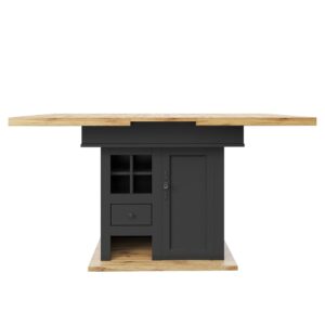 wohnli-moebel-suche-M26085702 Wohnli Möbelsuche - Ausziehbarer Esstisch mit Stauraum 110-140 cm Schwarz/Natur