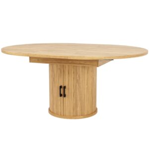wohnli-moebel-suche-M26085703 Wohnli Möbelsuche - Ausziehbarer Esstisch rund mit Stauraum 118-158 cm Natur