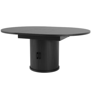 wohnli-moebel-suche-M26085708 Wohnli Möbelsuche - Ausziehbarer Esstisch mit Stauraum und Schiebetür 118-158 cm Schwarz