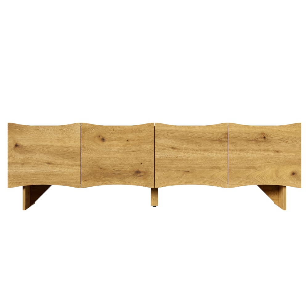 wohnli-moebel-suche-M26085713 Wohnli Möbelsuche - TV-Schrank mit Wellenmuster 4 Türen 155 cm Spanplatte Natur