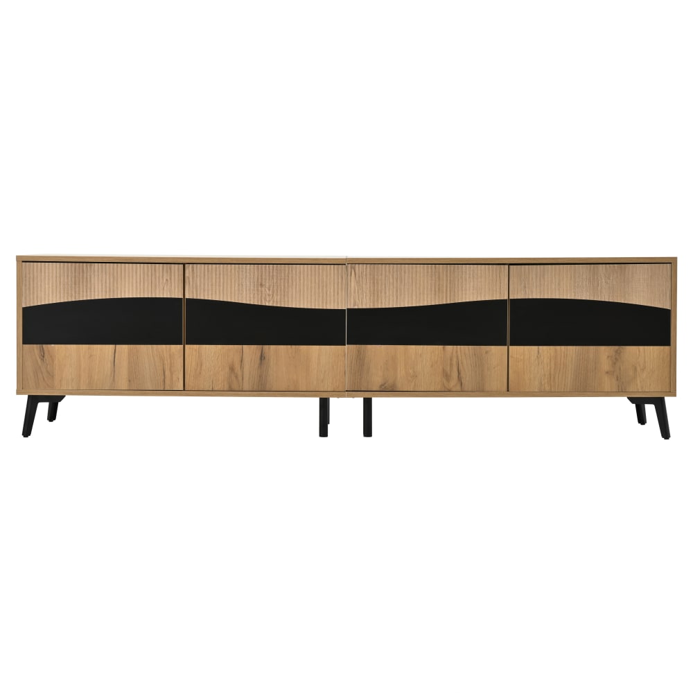 wohnli-moebel-suche-M26085725 Wohnli Möbelsuche - TV-Schrank mit 4 Türen Symmetrisch 180 cm Spanplatte Natur/Schwarz