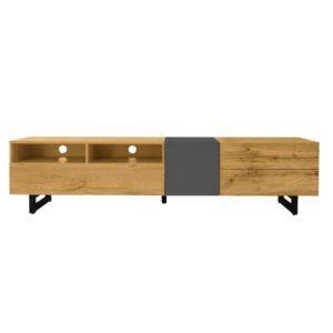 wohnli-moebel-suche-M26085742 Wohnli Möbelsuche - TV-Schrank mit 3 Türen und 2 Fächern 170 cm Dunkelgrau/Natur