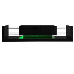 wohnli-moebel-suche-M26085743 Wohnli Möbelsuche - Hochglanz-TV-Schrank mit LED und Glasfront 181 cm Schwarz