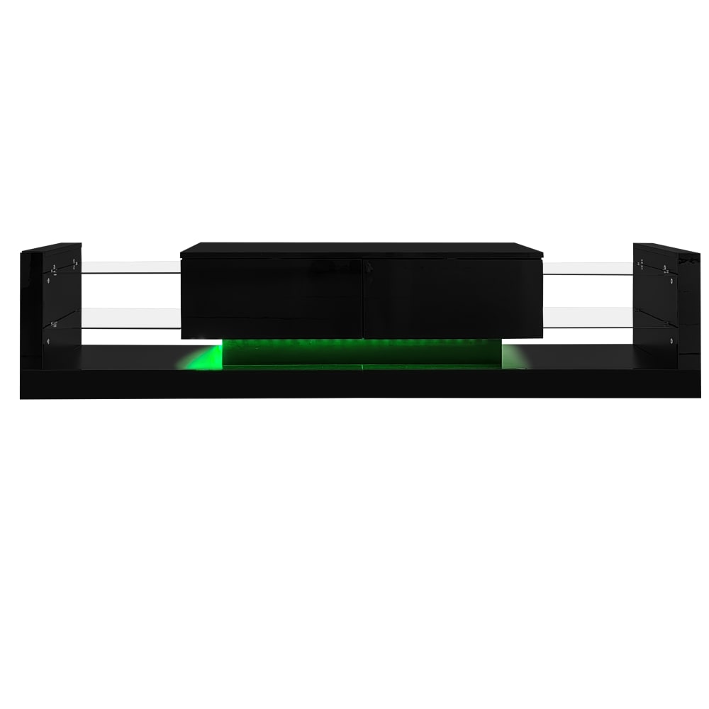 wohnli-moebel-suche-M26085743 Wohnli Möbelsuche - Hochglanz-TV-Schrank mit LED und Glasfront 181 cm Schwarz