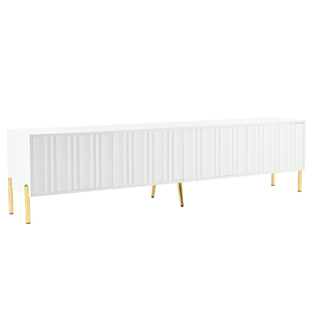 wohnli-moebel-suche-M26085744 Wohnli Möbelsuche - TV-Schrank mit 4 Türen und Goldbeinen 190 cm Weiß