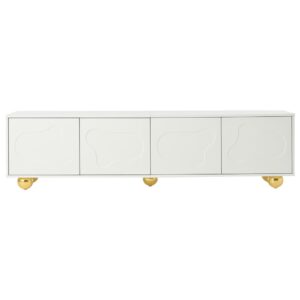 Wohnli Möbelsuche - TV-Schrank mit 4 Türen in Wolkenform 180 cm Weiß