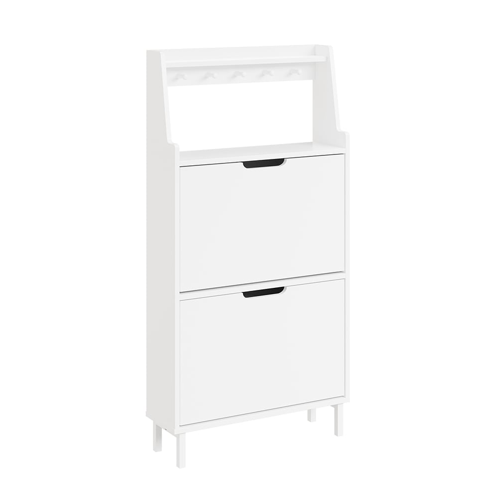 Wohnli Möbelsuche - Schuhschrank mit haken Weiß 60×19×119 cm
