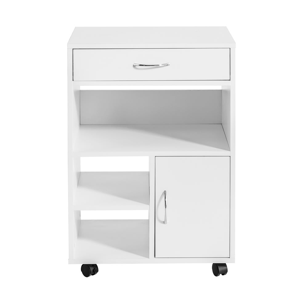 wohnli-moebel-suche-M26085792 Wohnli Möbelsuche - Druckertisch mit Schublade und Tür Holz Weiß