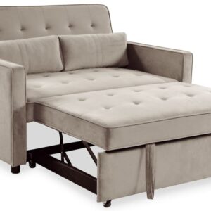 wohnli-moebel-suche-M26086082-1 2-Sitzer-Sofa Komaria Velours Beige 133x87x94cm Holz Beige Menzzo Sofas und Sessel Sofas Schlafsofas