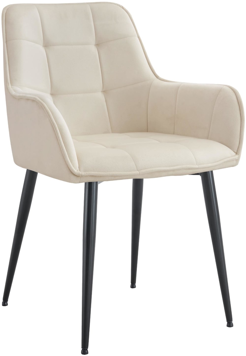 wohnli-moebel-suche-M26086467 Wohnli Möbelsuche - Esszimmerstuhl Ferndale mit Samtbezug gepoltert Kunststoff creme