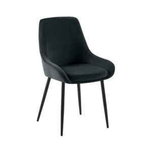 wohnli-moebel-suche-M26086541 Wohnli Möbelsuche - Esszimmerstuhl mit Füßen aus Metall und Sitz aus Samt schwarz